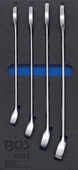 Spanner Set, ring/open ended 1/3 Tool Tray for Workshop Trolleys: 4-piece Combi