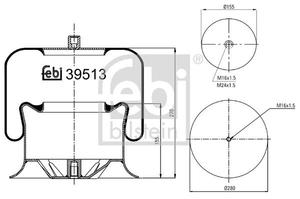 Bellow, air suspension Mercedes-Benz LKW 945 320 00 17