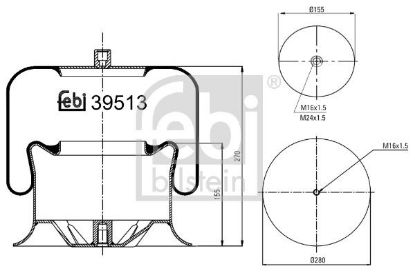 Bellow, air suspension Mercedes-Benz LKW 945 320 00 17
