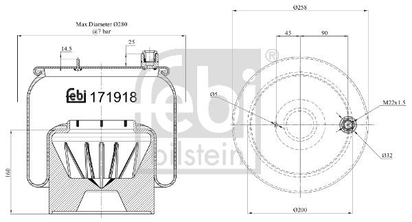 Bellow, air suspension Mercedes-Benz LKW 960 320 00 57