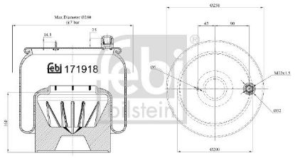 Bellow, air suspension Mercedes-Benz LKW 960 320 00 57