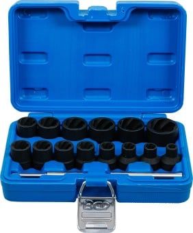 Socket Wrench Insert 16-piece Special Twist Socket Set, 8-27 mm, 1/2"