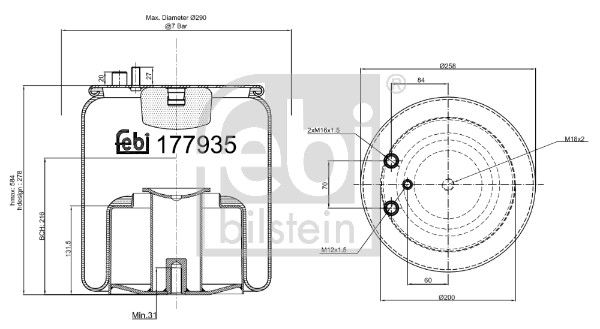Bellow, air suspension M A N 81.43600.6041