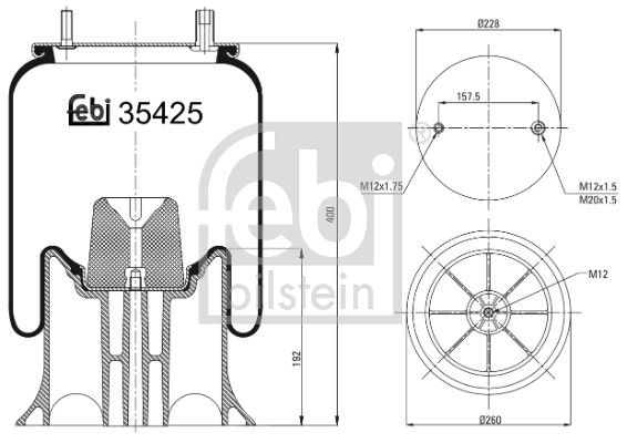 Bellow, air suspension Fruehauf (Crane) M-001774