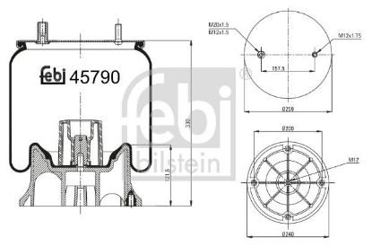 Bellow, air suspension Fruehauf (Crane) M-078580