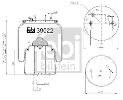 Bellow, air suspension Scania 1 726 242