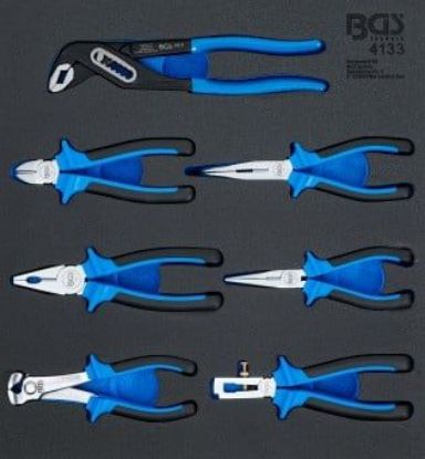 Pliers Set 2/3 Tool Tray: 7-pieces Pliers Set
