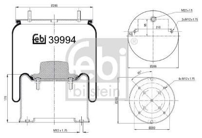 Bellow, air suspension Sauer 2 229 0002 00