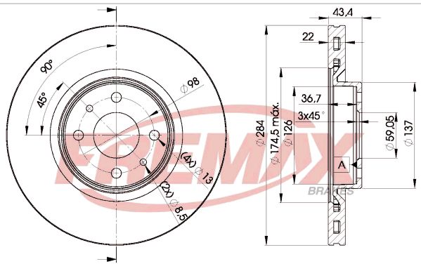 Brake Disc FIAT - 46403088