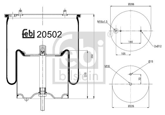 Bellow, air suspension Scania 1 510 195