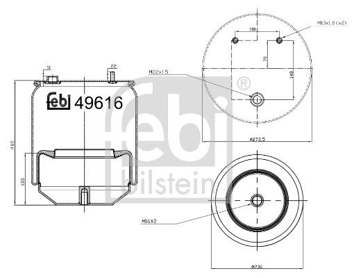 Bellow, air suspension DAF 2028 899