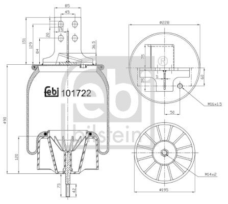 Bellow, air suspension Iveco 5 0004 2581