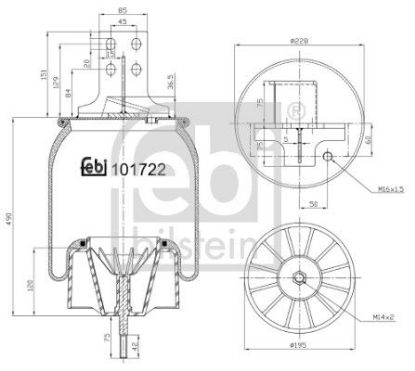 Bellow, air suspension Iveco 5 0004 2581