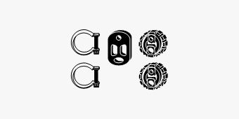 Mounting Kit, exhaust system Peugeot 206 HDI