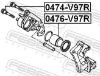 Guide Bolt, brake caliper MITSUBISHI 4605A500, TOYOTA 47814-0C010