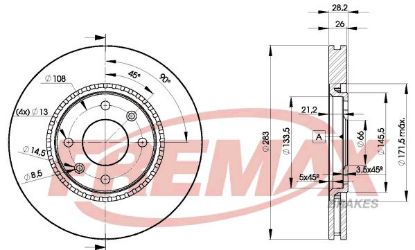 Brake Disc XANTIA (X1_, X2_), 406 Break (8E/F)