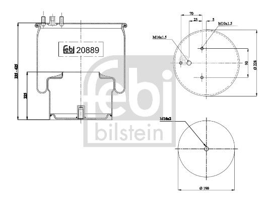 Bellow, air suspension DAF 1698 434
