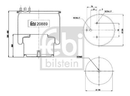 Bellow, air suspension DAF 1698 434