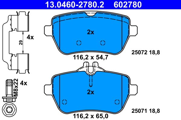 Brake Pad Set, disc brake S-CLASS (W222, V222, X222) 13.0460-2780.2