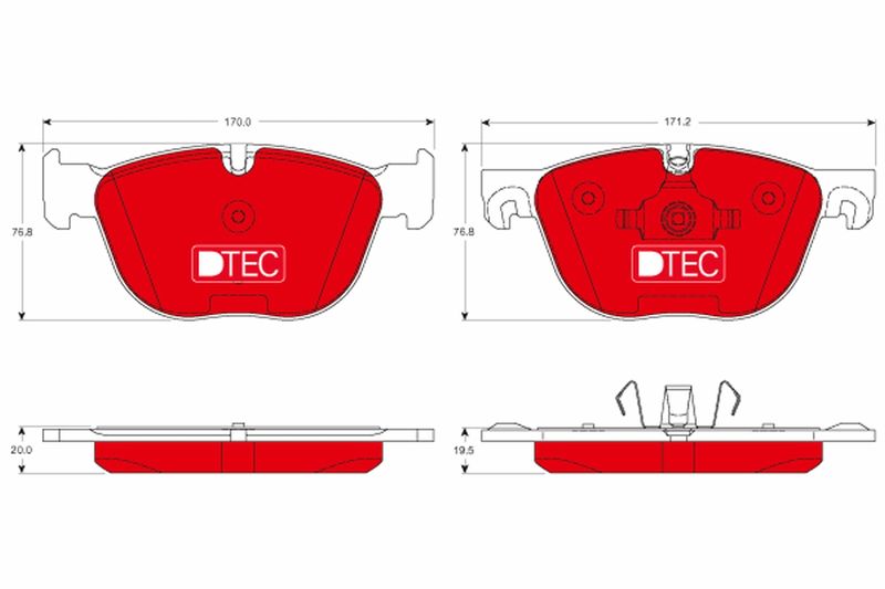 Brake Pad Set, disc brake BMW - 34 11 4 074 370 - DTEC COTEC