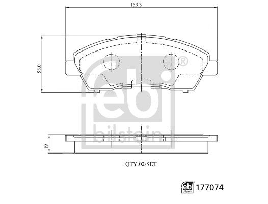 Brake Pad Set, disc brake MITSUBISHI MK585735 SK1