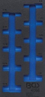 Pull-Out Compartment, drawer (tool trolley) 1/3 Tool Tray (408x189x32 mm), empty, for 10-piece