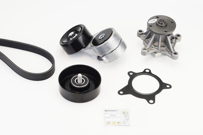 Water Pump + V-Ribbed Belt Kit