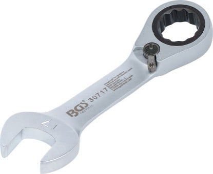 Ratchet Ring Open-ended Spanner Ratchet Wrench, short, 17 mm